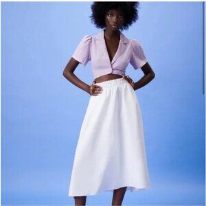 ZARA Cropped Gingham Shirt Size